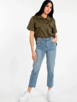 Griffai Jeans donna baggy sfilacciato
