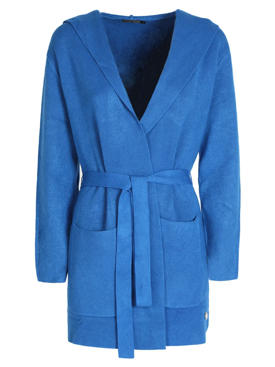 Griffai Spolverino donna in maglia con cappuccio e cintura