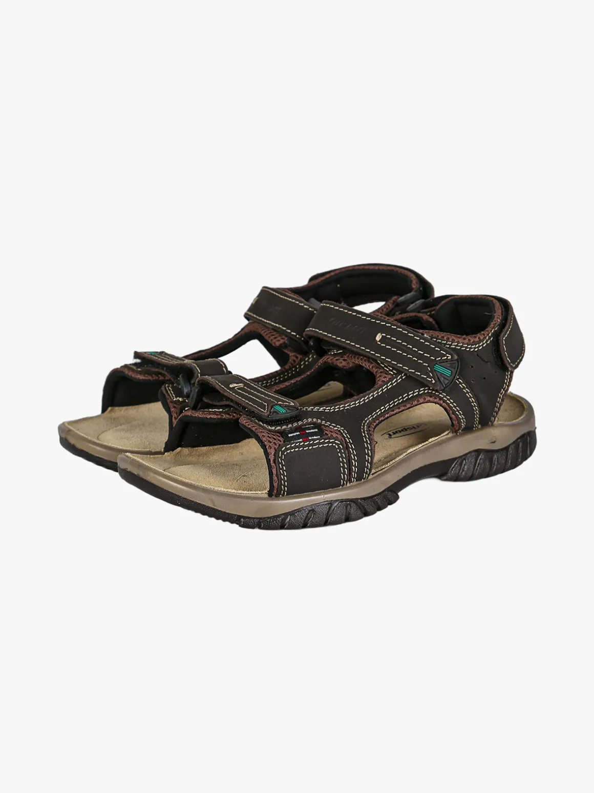 Grisport Sandali da uomo in pelle con cinturini a strappo - moro