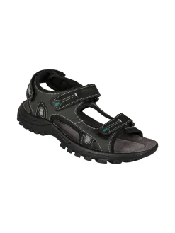 Grisport Sandali in pelle da uomo con strappi - nero