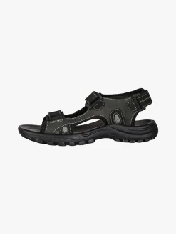 Grisport Sandali in pelle da uomo con strappi - nero