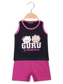 Guru Completo corto da neonata in cotone