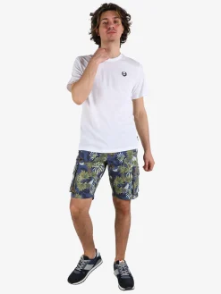 Guy Bermuda da uomo cargo in cotone con stampa floreale