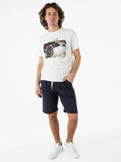 Guy Bermuda da uomo in felpa con coulisse - blu scuro