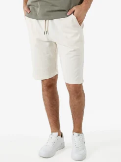 Guy Bermuda da uomo in felpa con coulisse - panna