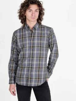 Guy Camicia a quadri da uomo in cotone