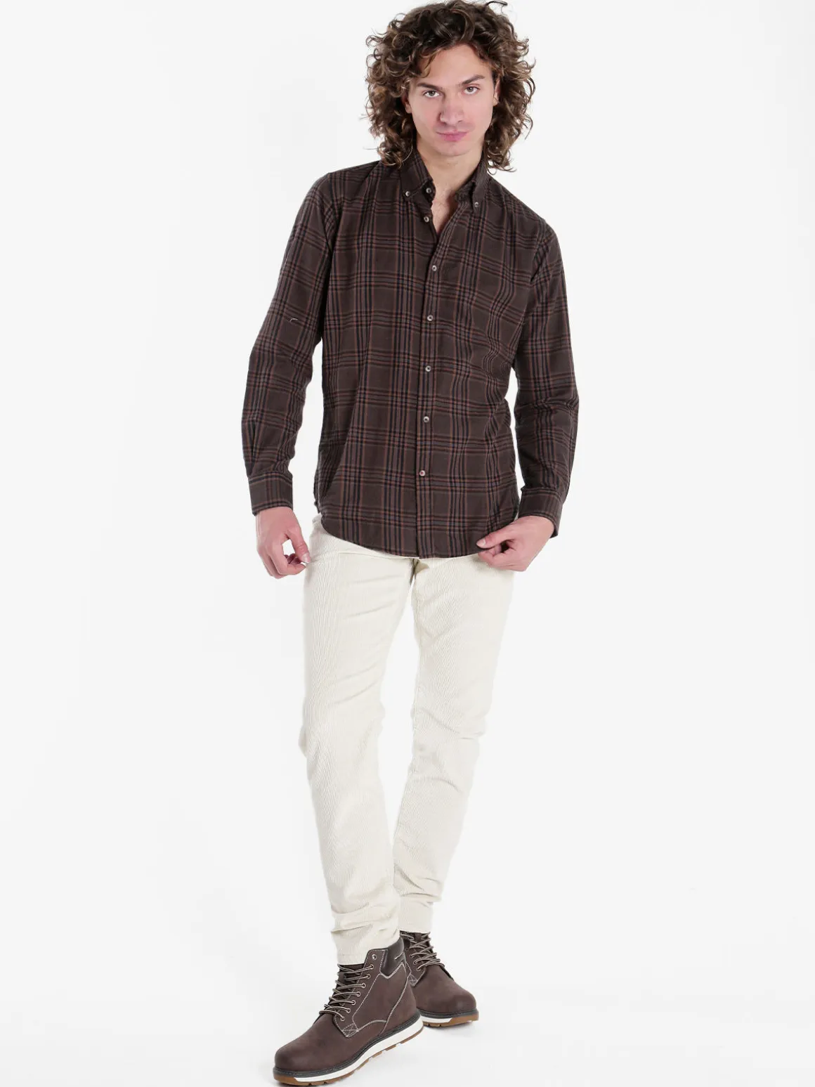 Guy Camicia a quadri da uomo in cotone