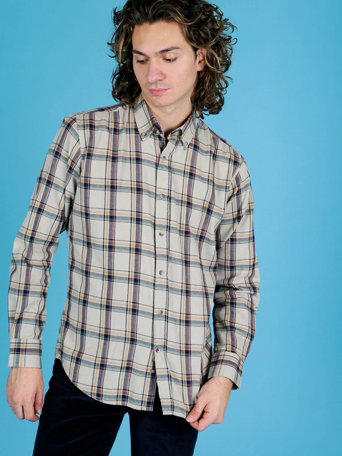 Guy Camicia a quadri da uomo in cotone