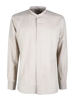 Guy Camicia da uomo alla coreana in misto lino