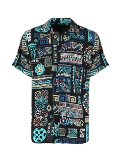 Guy Camicia da uomo a maniche corte con stampe
