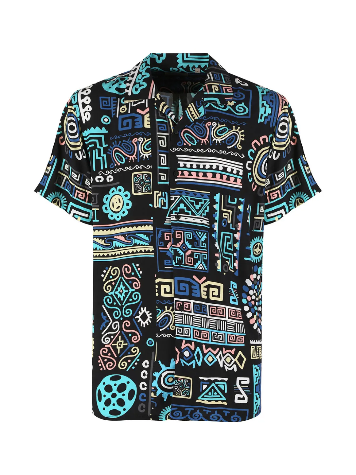 Guy Camicia da uomo a maniche corte con stampe