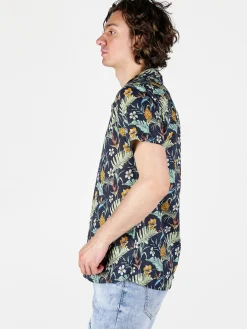 Guy Camicia da uomo floreale a maniche corte