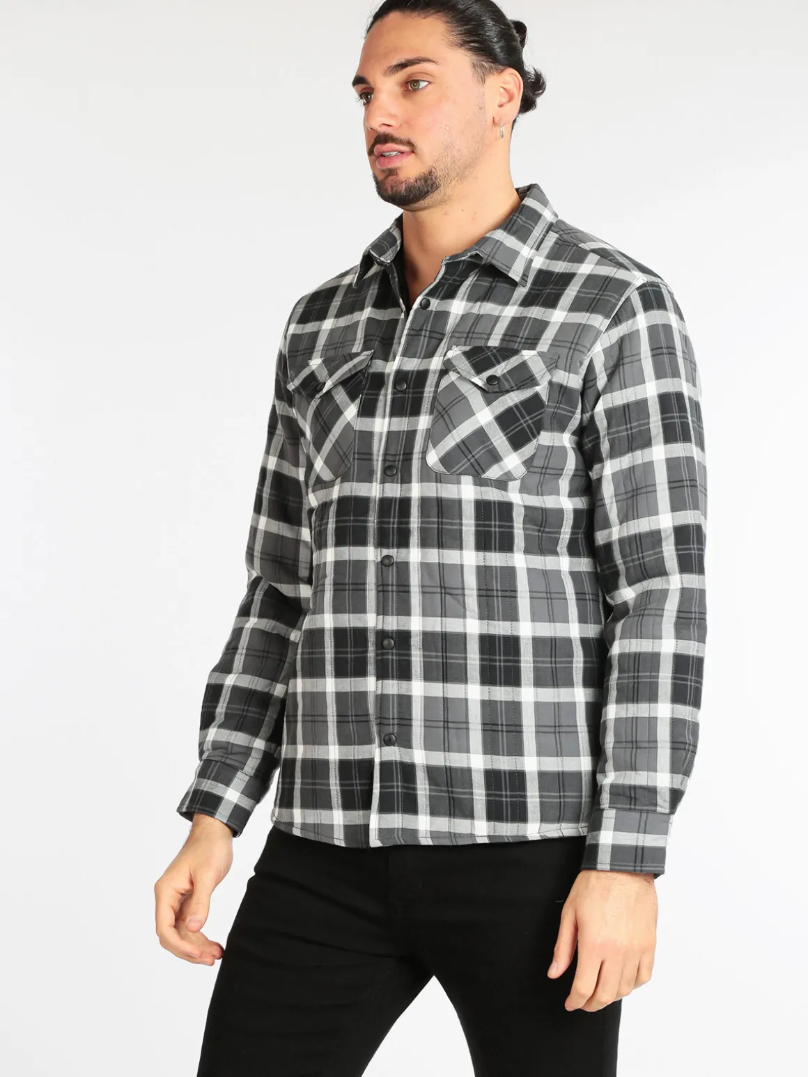 Guy Camicia da uomo imbottita a quadri