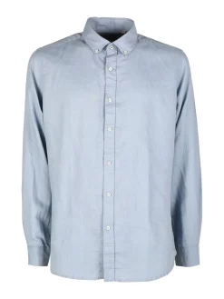Guy Camicia da uomo in misto lino a maniche lunghe