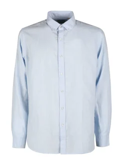 Guy Camicia da uomo in misto lino a maniche lunghe