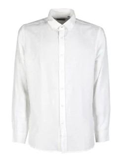 Guy Camicia da uomo in misto lino a maniche lunghe
