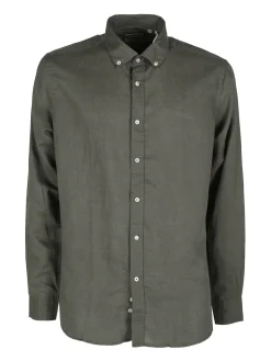 Guy Camicia da uomo in misto lino a maniche lunghe