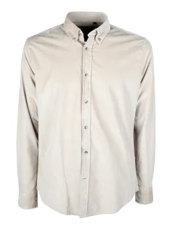Guy Camicia da uomo in velluto a maniche lunghe