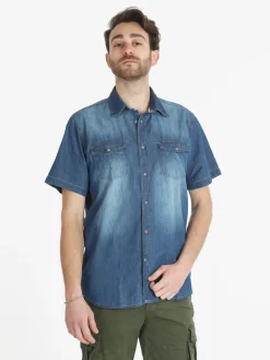 Guy Camicia di jeans da uomo a maniche corte