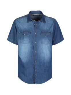 Guy Camicia di jeans da uomo a maniche corte