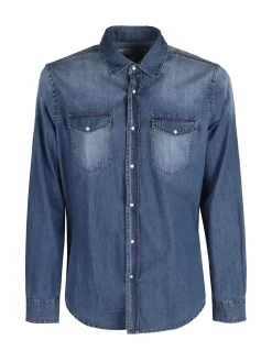 Guy Camicia in jeans da uomo a maniche lunghe