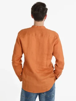 Guy Camicia in lino alla coreana da uomo