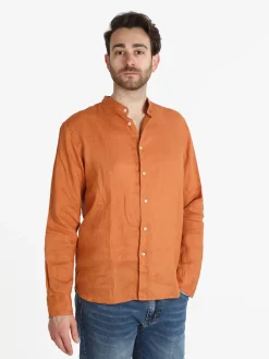 Guy Camicia in lino alla coreana da uomo