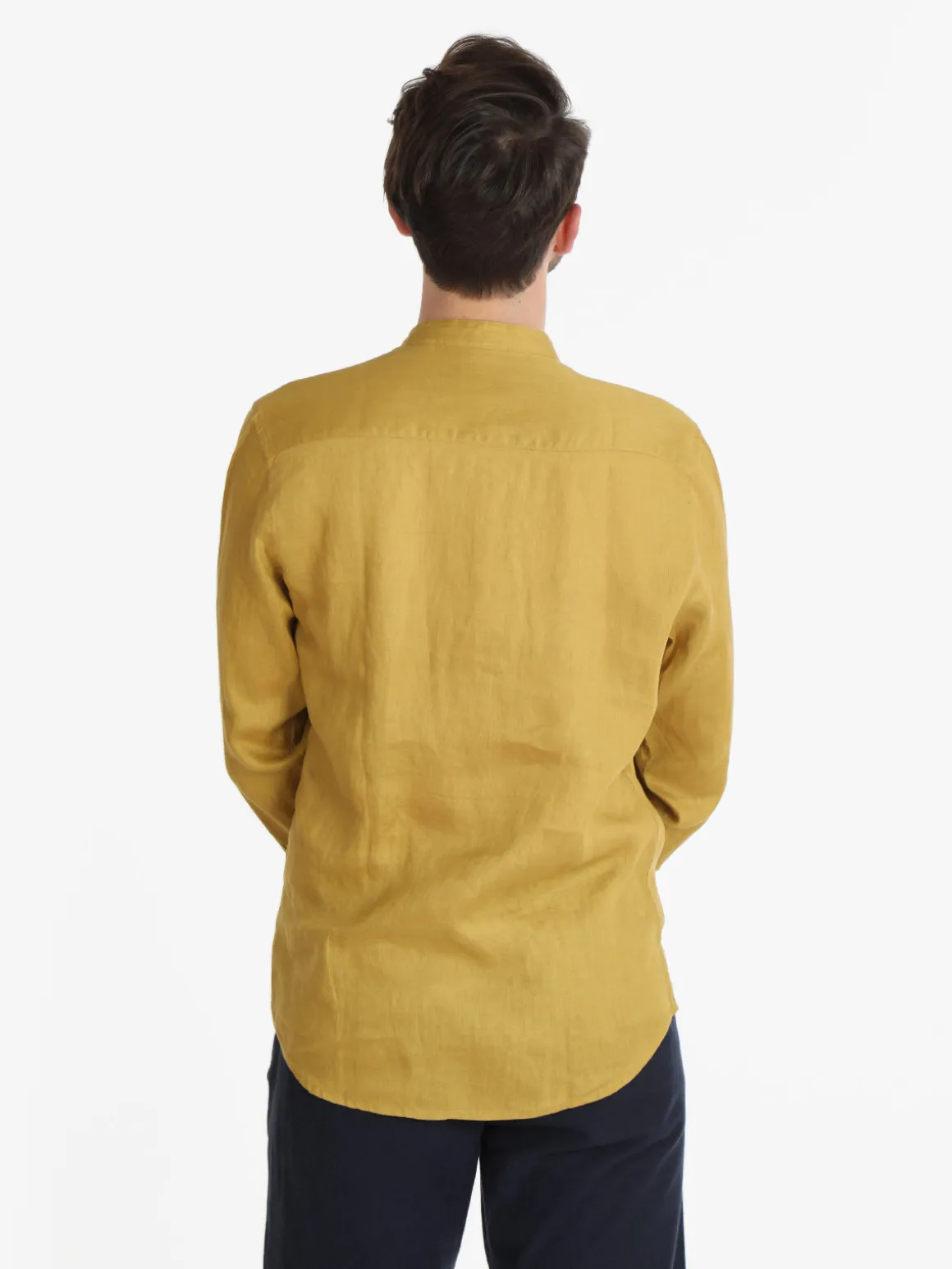 Guy Camicia in lino alla coreana da uomo