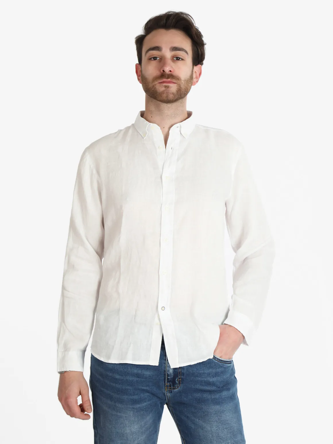 Guy Camicia uomo in lino a manica lunga