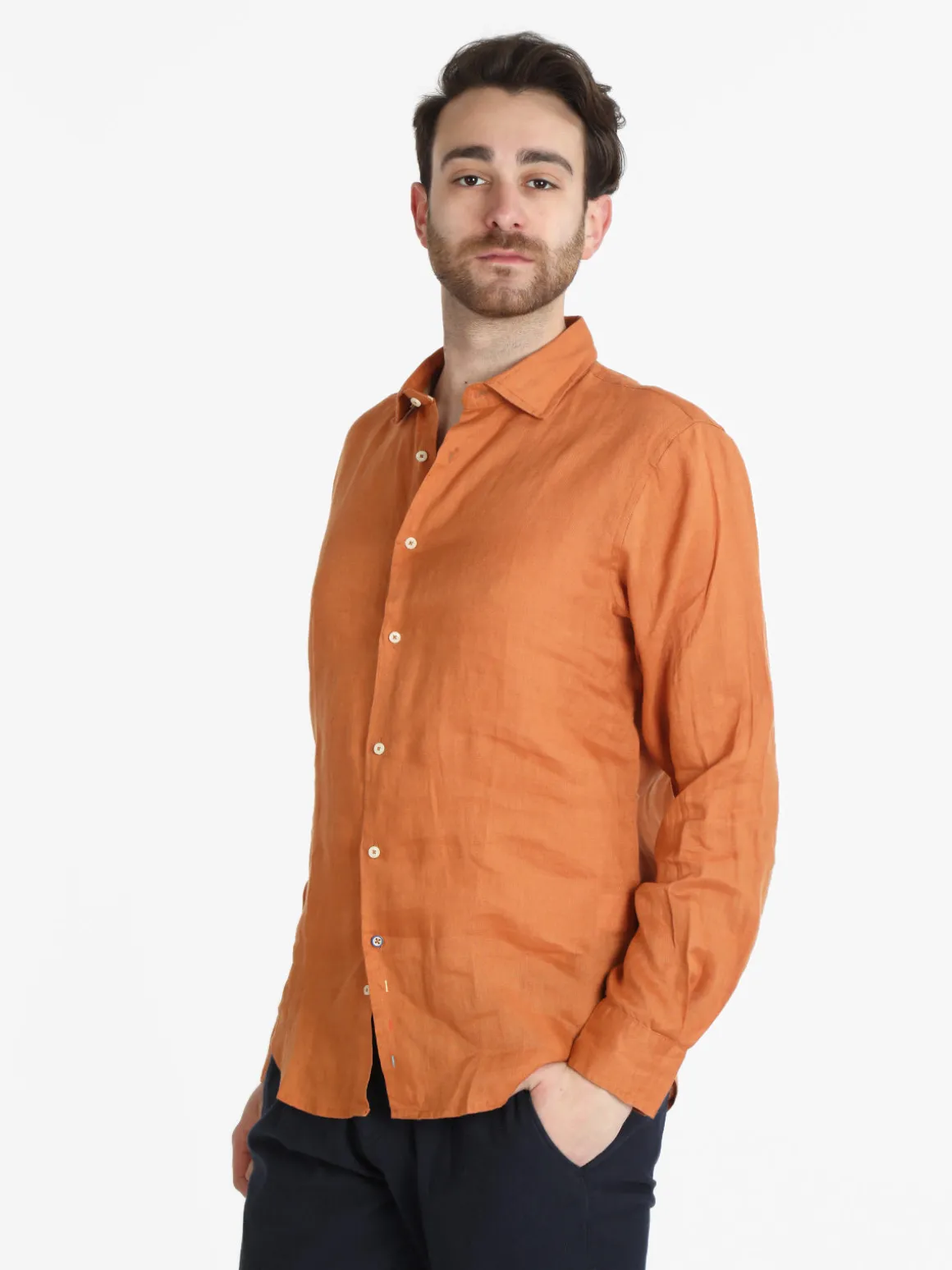 Guy Camicia uomo in lino a manica lunga