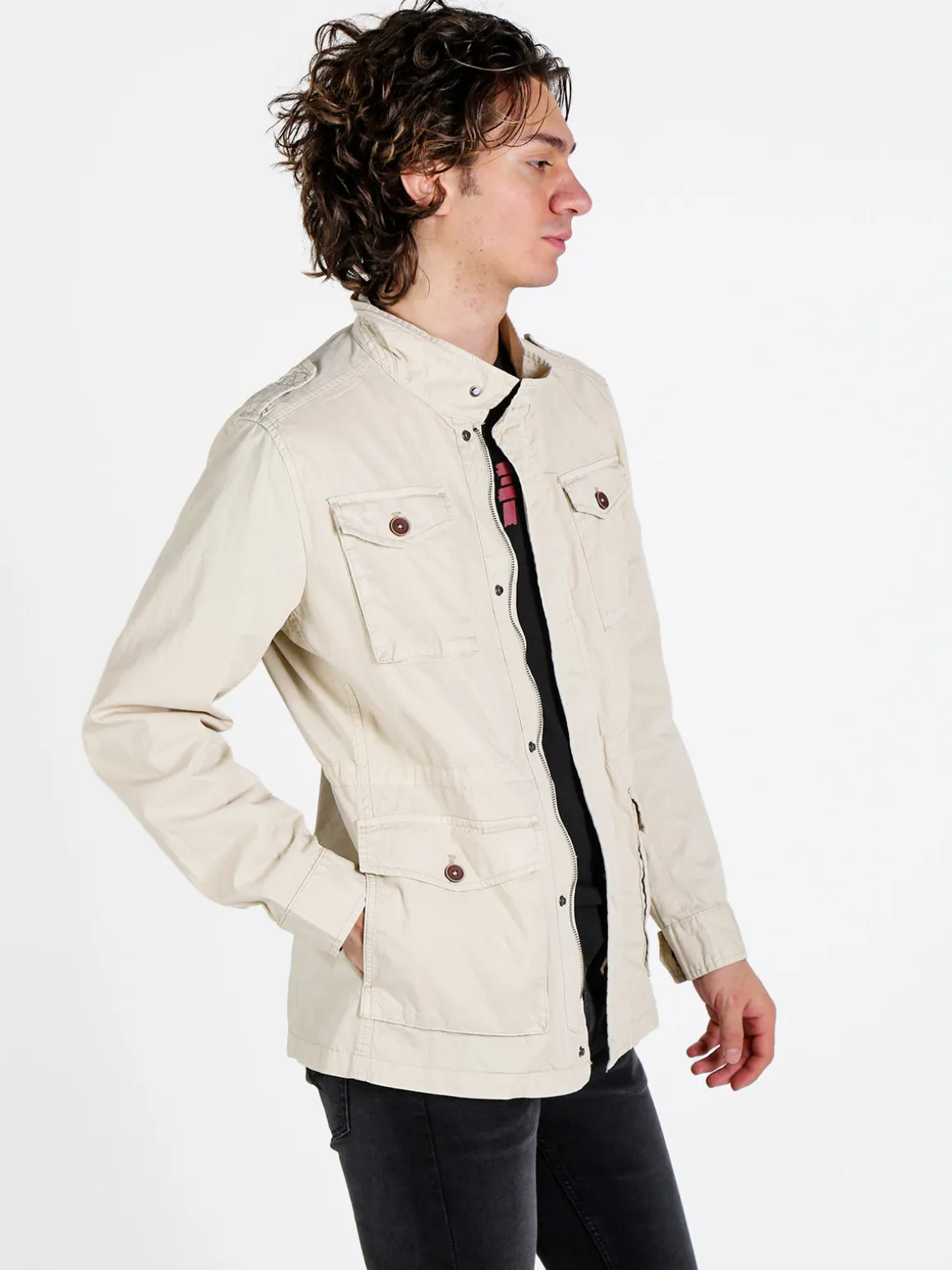 Guy Giacca casual da uomo in cotone con tasche