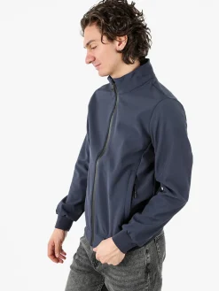 Guy Giacca da uomo con zip e interno in pile - blu scuro