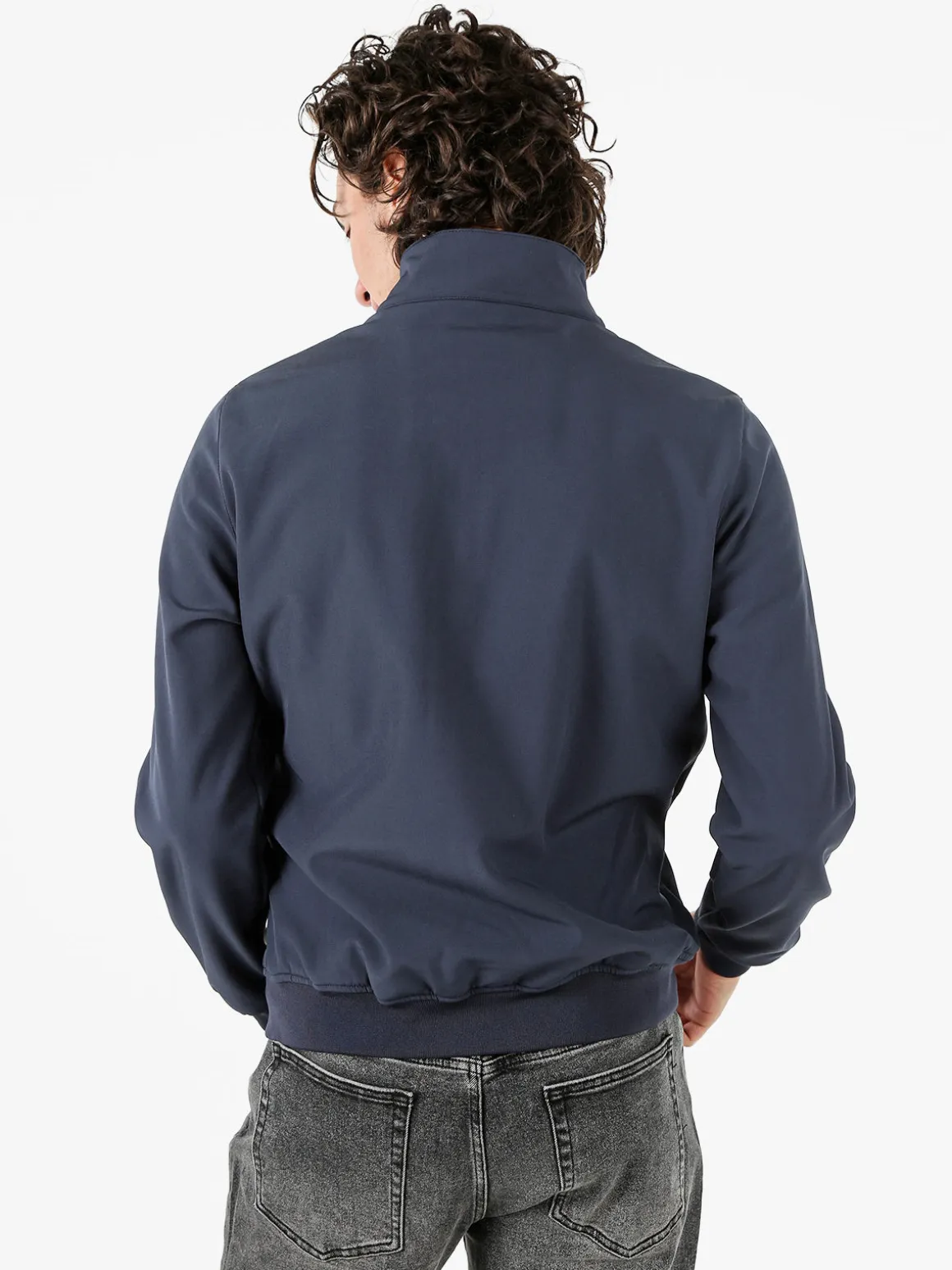 Guy Giacca da uomo con zip e interno in pile - blu scuro