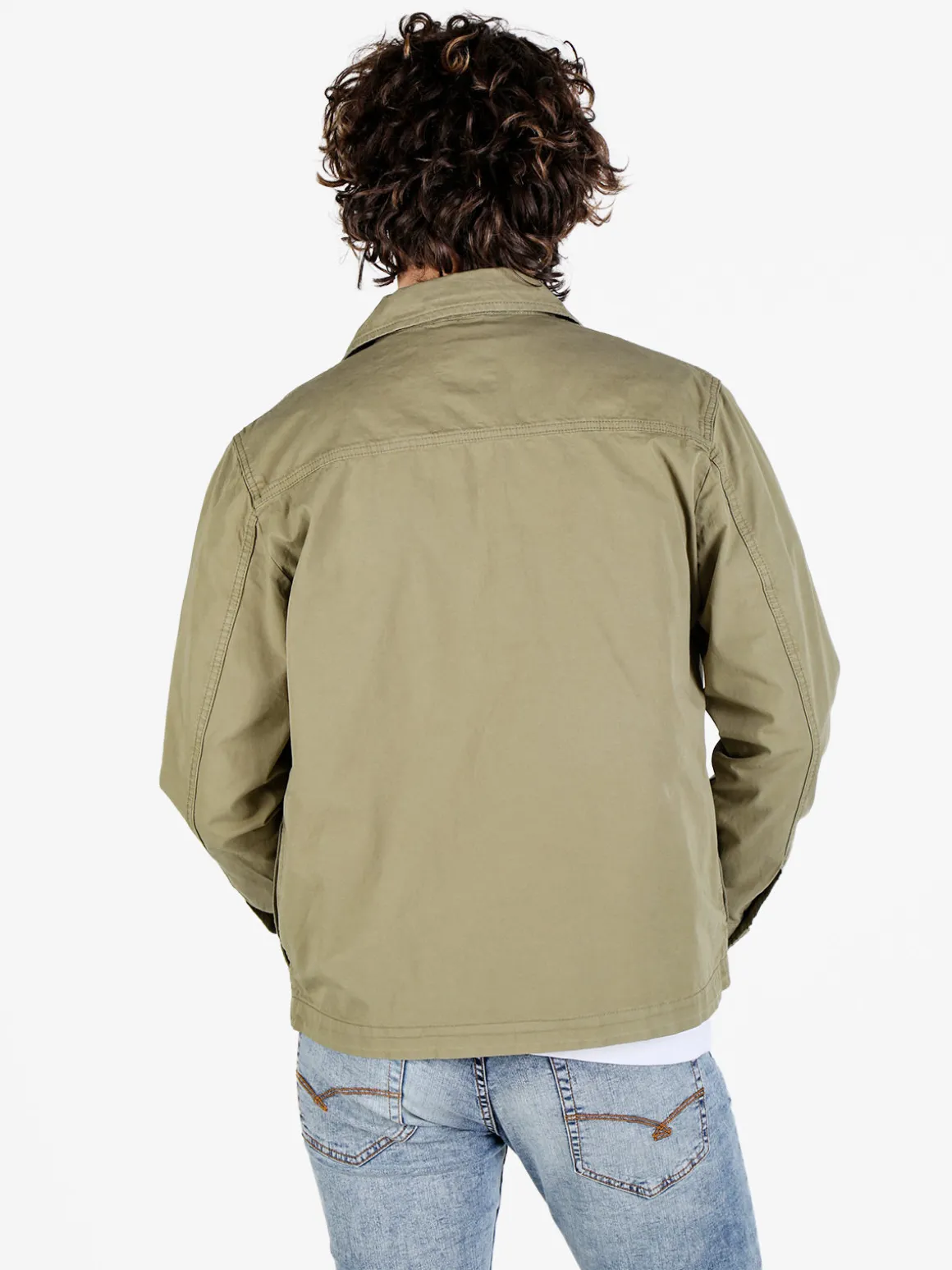 Guy Giacca da uomo in cotone con zip e tasconi