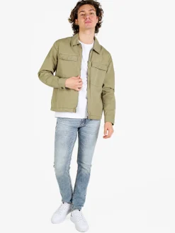 Guy Giacca da uomo in cotone con zip e tasconi
