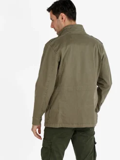 Guy Giacca da uomo modello parka con bottoni e zip