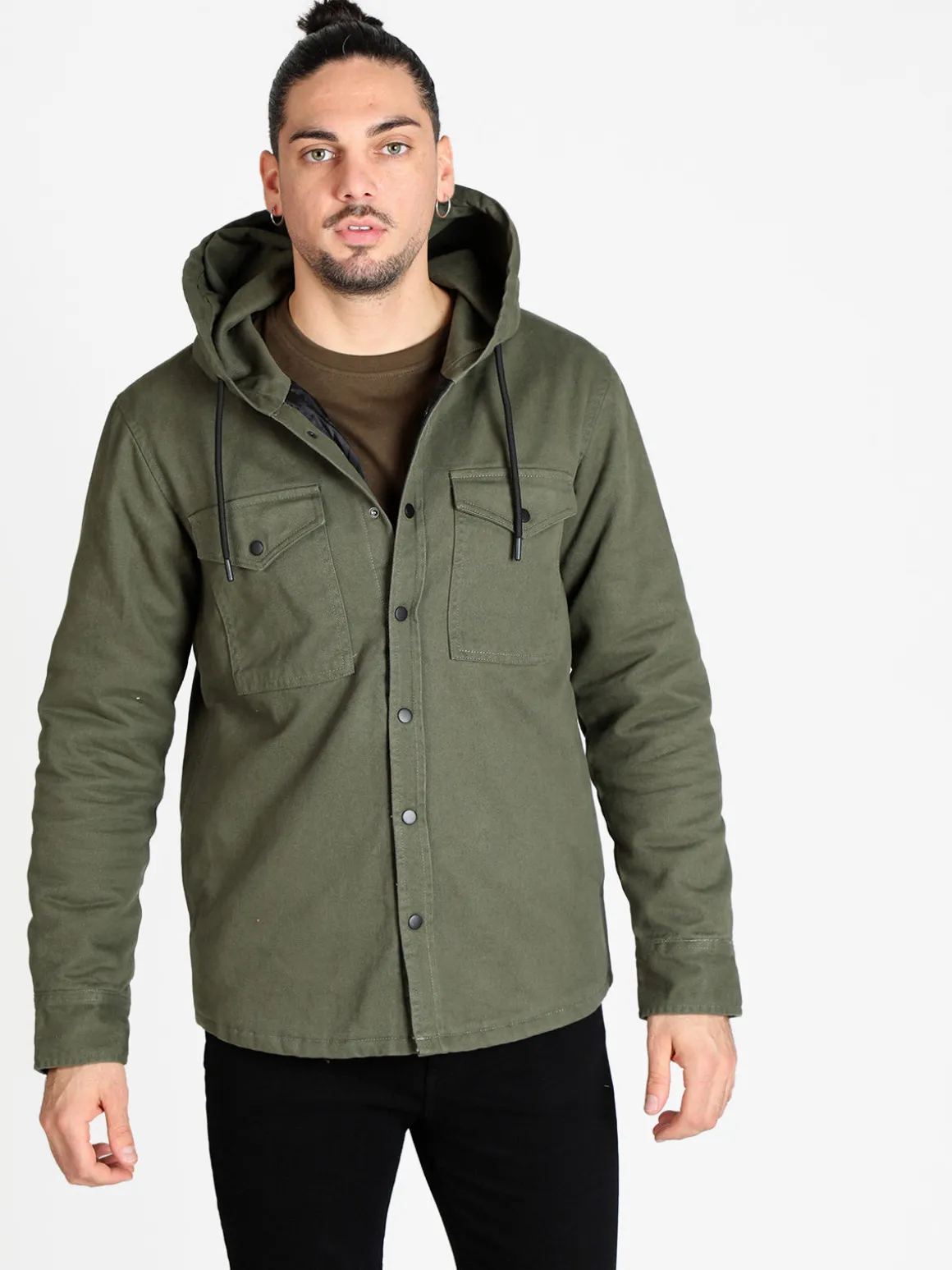 Guy Giacca uomo con cappuccio e bottoni