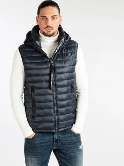Guy Gilet da uomo imbottito con cappuccio
