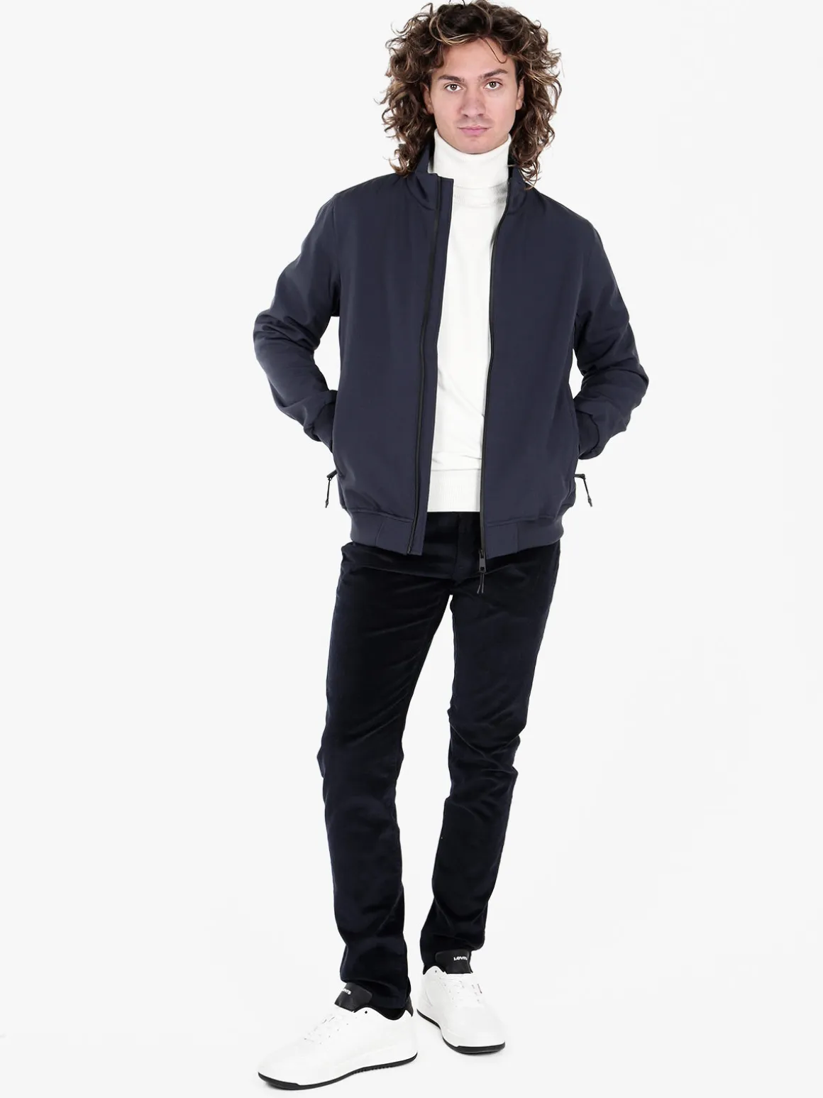 Guy Giubbino da uomo con zip e interno in pile