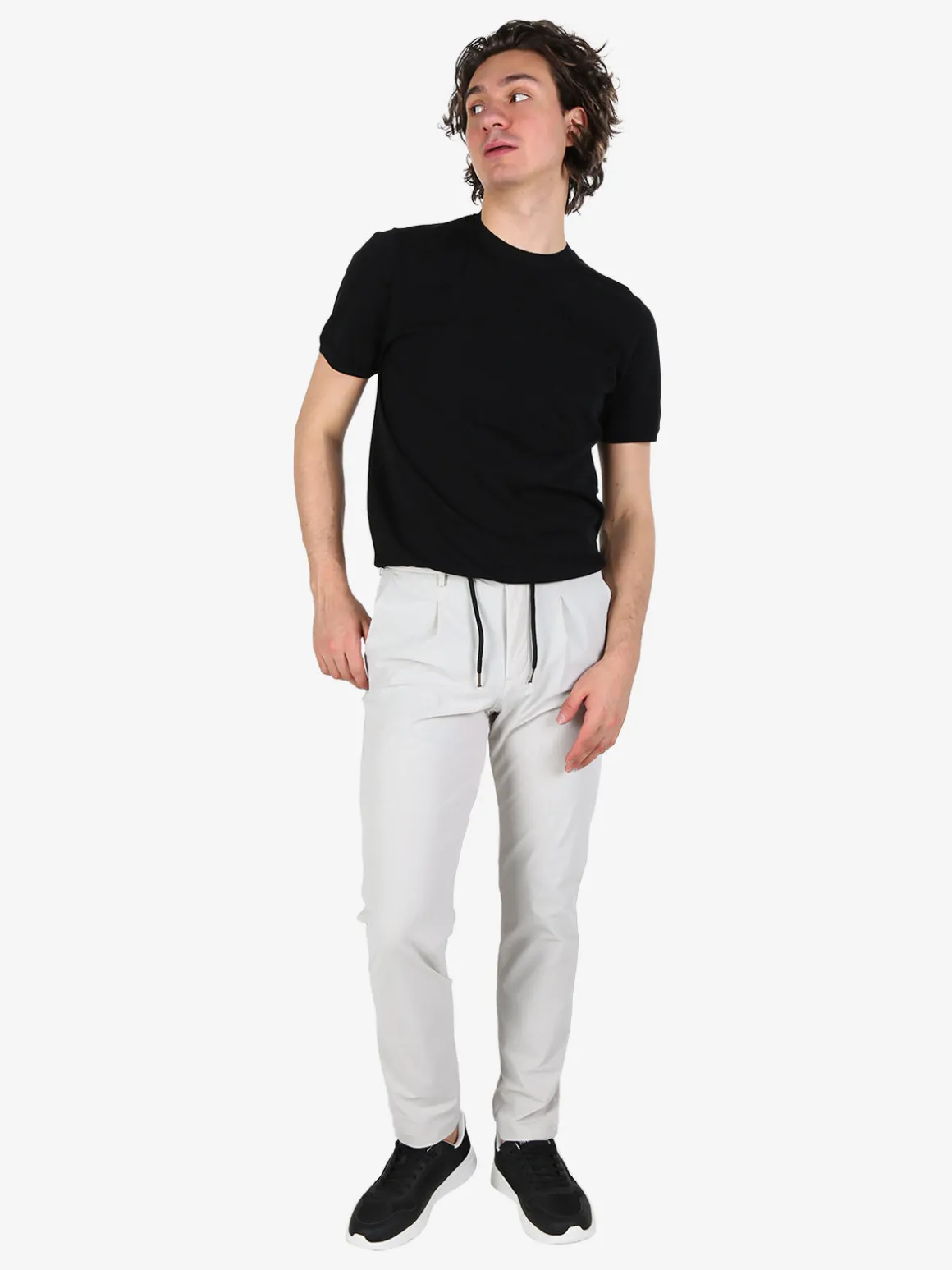 Guy Pantaloni casual da uomo in tessuto tecnico con coulisse