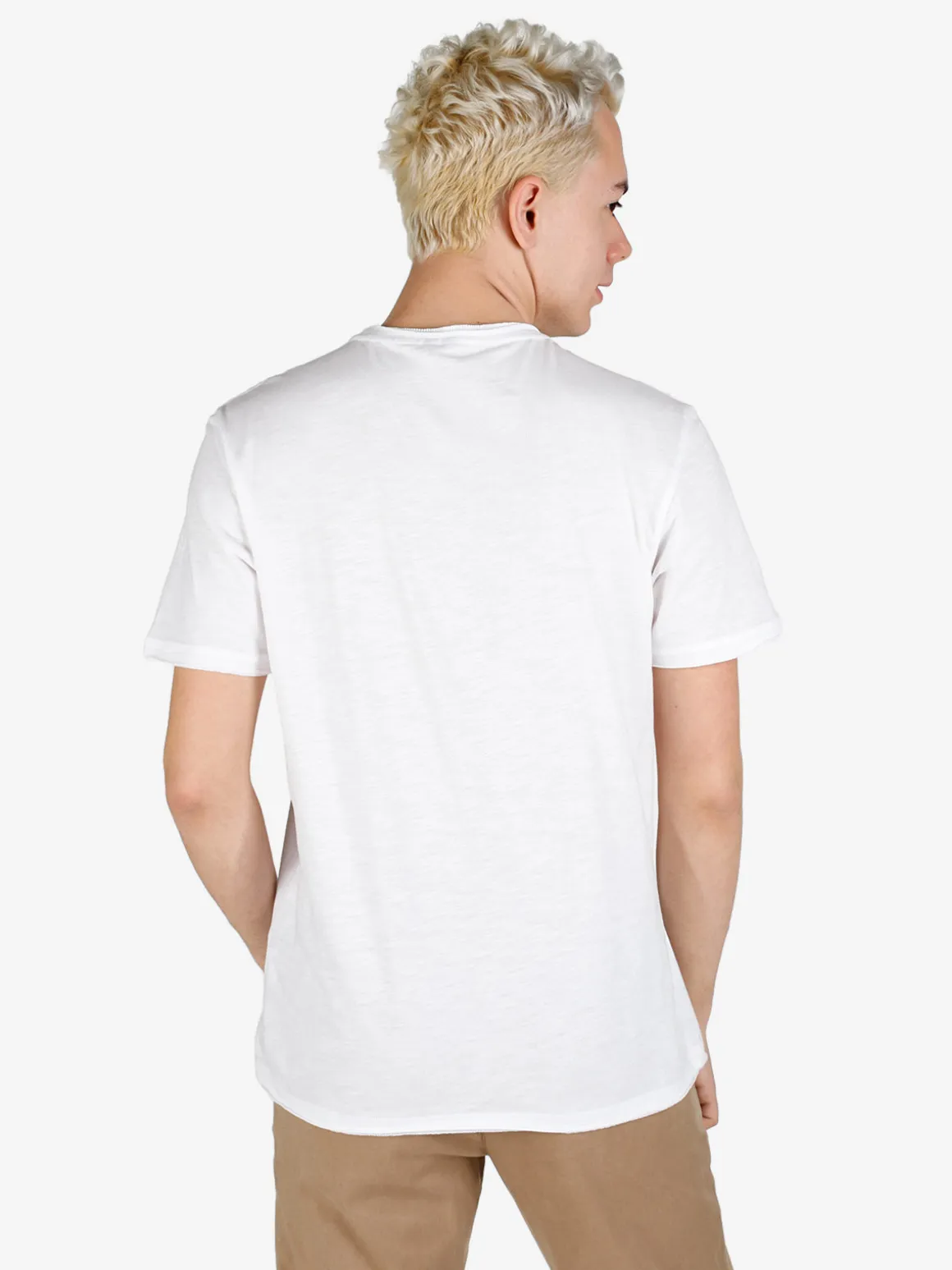 Guy T-shirt da uomo in cotone con bottoni sullo scollo