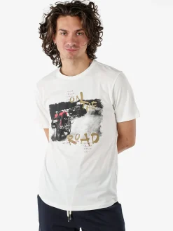 Guy T-shirt da uomo in cotone con stampa - bianco