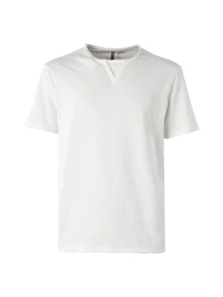 Guy T-shirt da uomo in cotone con bottoncini sullo scollo - bianco