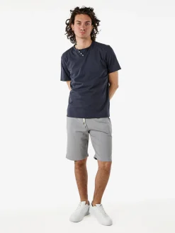 Guy T-shirt da uomo in cotone con bottoncini sullo scollo - blu suro