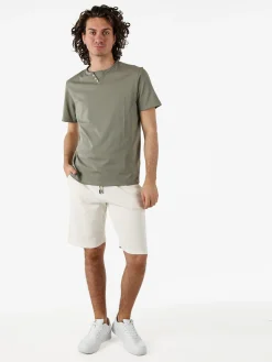 Guy T-shirt da uomo in cotone con bottoncini sullo scollo - militare