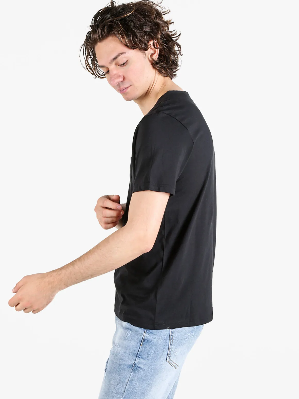 Guy T-shirt da uomo in cotone con taschino