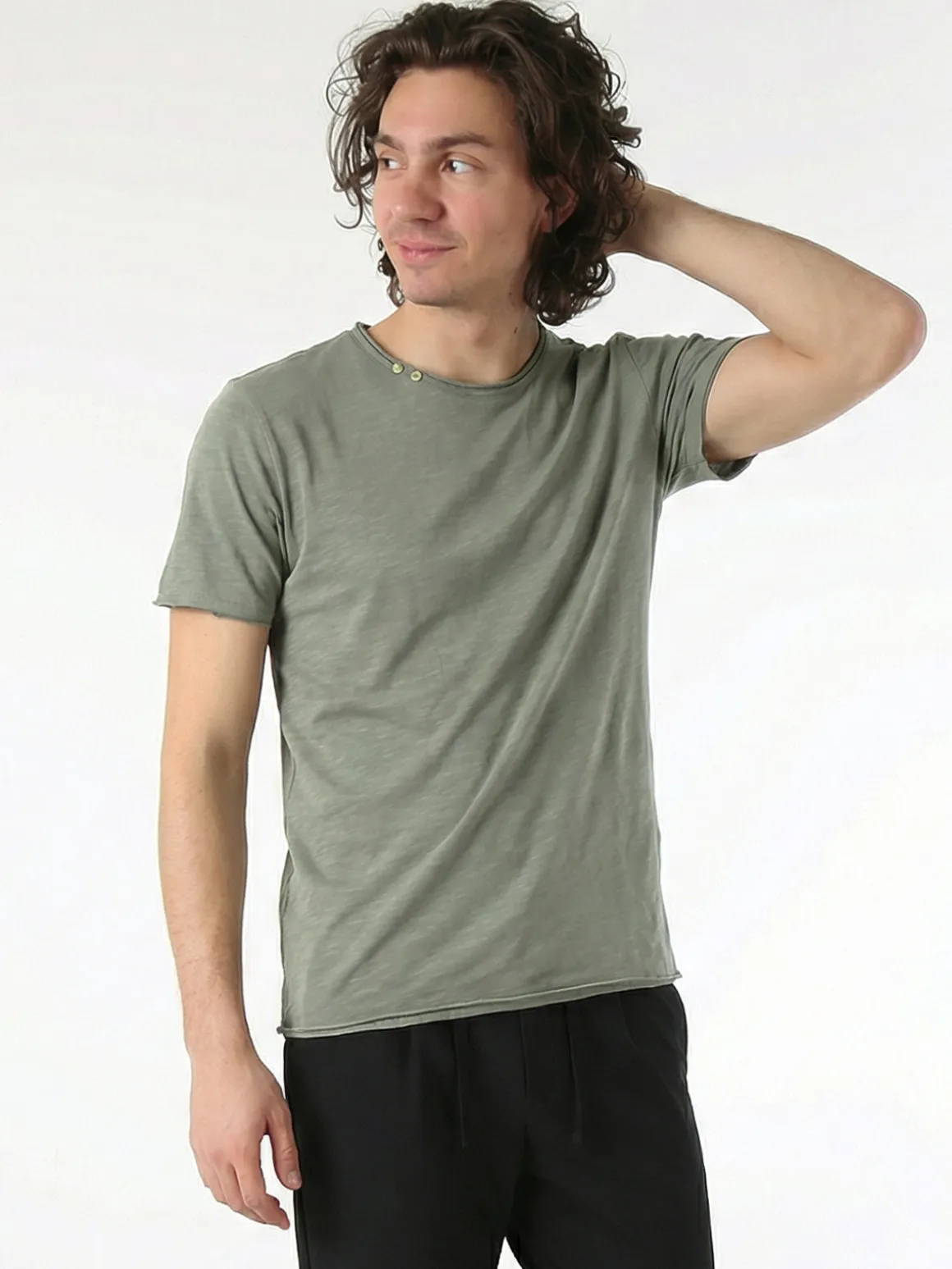 Guy T-shirt girocollo da uomo in cotone - pistacchio
