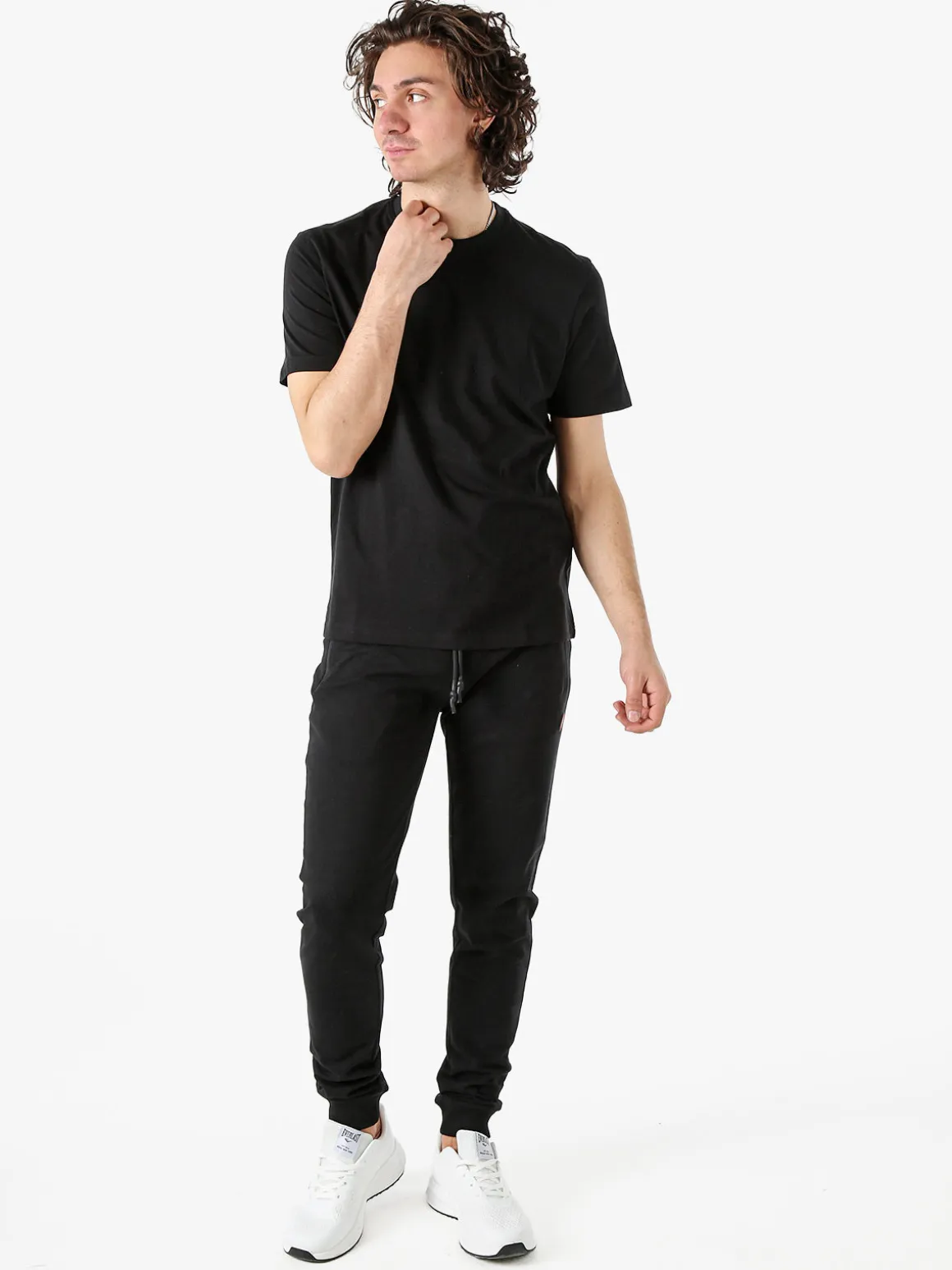 Guy T-shirt girocollo da uomo in cotone - nero