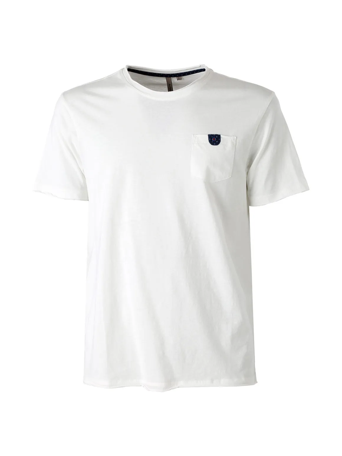 Guy T-shirt girocollo da uomo in cotone con taschino - bianco