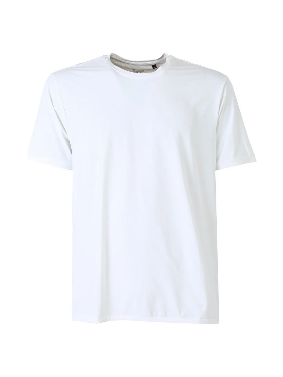 Guy T-shirt girocollo da uomo in tessuto tecnico traspirante - bianco